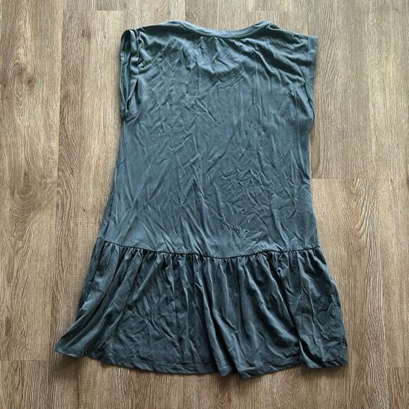 Lush Cap Sleeve Babydoll Mini Dress Slate Blue Size Small - Picture 3 of 4